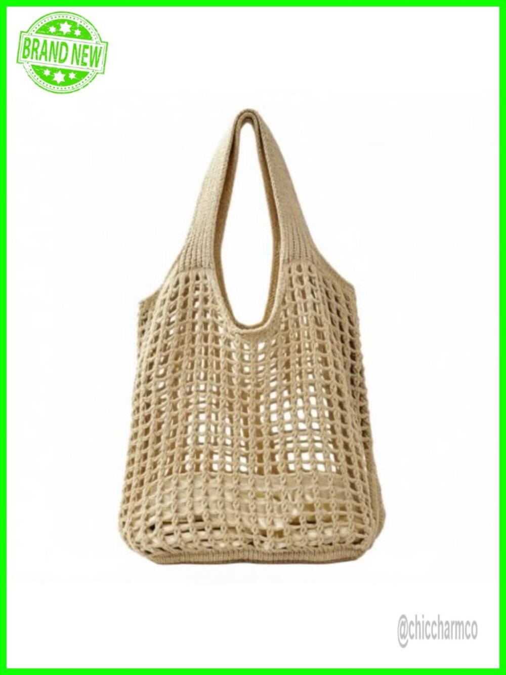 Mesh Knit Tote Bag Crochet Beach Shoulder Travel Bag